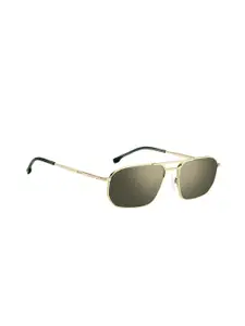 HUGO Men Square Sunglasses with UV Protected Lens 205396J5G59WM