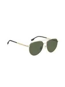 HUGO Men Aviator Sunglasses with UV Protected Lens 205468J5G61QT