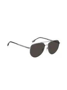 HUGO Men Aviator Sunglasses with UV Protected Lens 2054686LB61IR