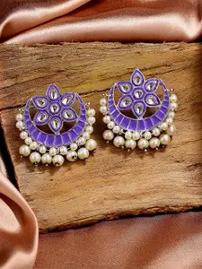 Estele Rhodium-Plated Floral Chanbalis Earrings