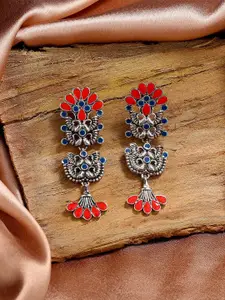 Estele Peacock Shaped Drop Earrings
