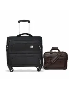 SWISS MILITARY Set of 2 Soft-Sided Overnighter Trolley Bag And Laptop Bag