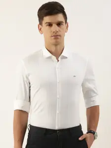 Peter England Super Slim Fit Striped Semiformal Shirt