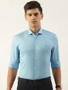 Peter England Self Designed Textured Slim Fit Semiformal Shirt