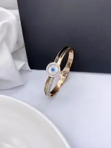 ZIVOM Cubic Zirconia Rose Gold-Plated Bangle-Style Bracelet