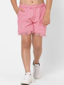 KIDS ONLY Girls Checked Cotton Regular Fit Shorts