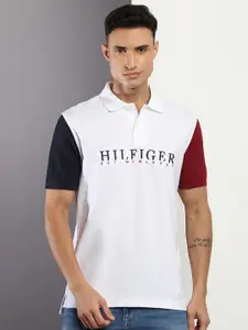 Tommy Hilfiger Typography Printed Polo Collar Cotton Slim Fit T-shirt