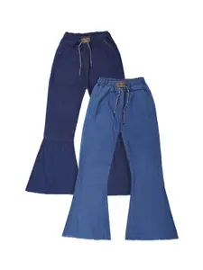 MANZON Pack Of 2 Girls Mid-Rise Slim Fit Cotton Jeans