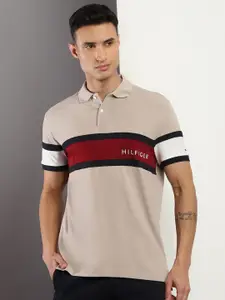 Tommy Hilfiger Colourblocked Polo Collar Cotton T-shirt