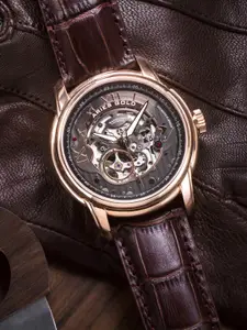 Aries Gold Men Leather Bracelet Style Straps Digital Watch G 9005A RG-BK