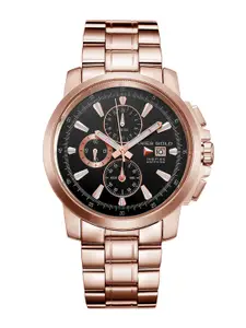 Aries Gold Men Stainless Steel Bracelet Style Straps Analogue Chronograph Watch G 7301 RG
