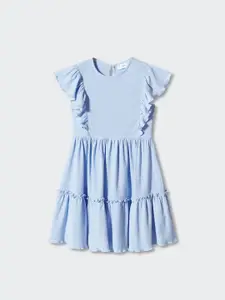 Mango Kids Girls Gathered & Ruffled Detail Fit & Flare Dress