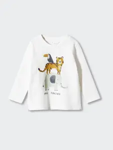 Mango Kids Boys Printed Sustainable Pure Cotton T-shirt