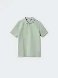 Mango Kids Boys Pure Cotton Polo Collar Sustainable T-shirt
