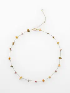 MANGO Semiprecious Stone Studded Brass Necklace