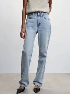 MANGO Women Straight Fit Light Fade Sustainable Jeans