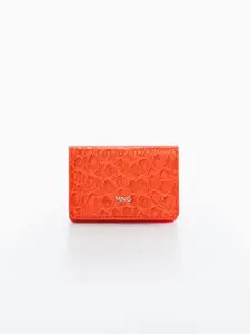 MANGO Women Textured Two Fold Wallet with Lipstick Holder