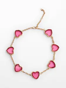 MANGO Gold-Plated Heart Choker Necklace