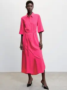 MANGO Shirt-Style Midi Dress