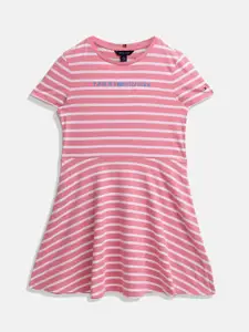 Tommy Hilfiger Girls Striped A-Line Dress