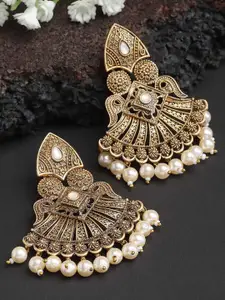 KARATCART Gold-Plated Contemporary Chandbalis Earrings