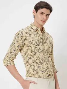 Mufti Plus Size Trim Slim Fit Floral Printed Pure Cotton Casual Shirt