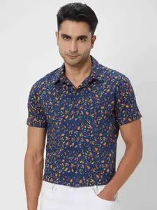 Mufti Trim Slim Fit Floral Printed Casual Shirt