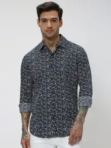 Mufti Floral Printed Slim Fit Long Sleeves Casual Shirt