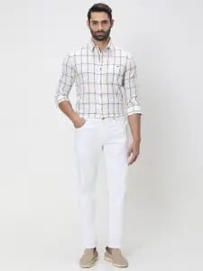 Mufti Plus Size Trim Slim Fit Tartan Checks Checked Pure Cotton Casual Shirt