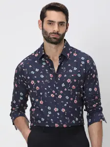 Mufti Plus Size Trim Slim Fit Floral Printed Casual Shirt