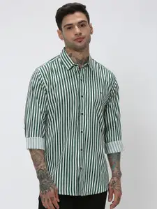 Mufti Vertical Striped Trim Slim Fit Casual Shirt