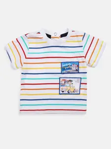 Chicco Infant Boys Striped Polo Collar Applique Pure Cotton T-shirt
