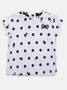 Chicco Girls Polka Dots Printed Cotton T-shirt