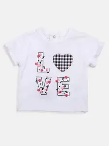 Chicco Infants Girls Typography Printed Cotton T-shirt