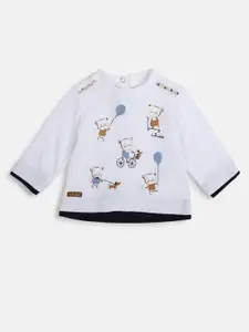Chicco Infants Boys Comic Printed Long Sleeves Pure Cotton T-shirt