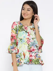 Sera Women Multicoloured Floral Print A-Line Top