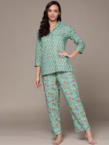 Anubhutee Floral Printed Pure Cotton Night Suit