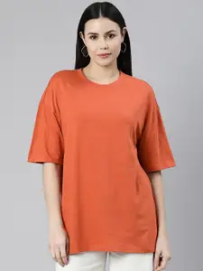 Huetrap Drop-Shoulder Sleeves Longline Boxy T-shirt