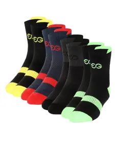 SuperGear Men Pack of 4 Patterned Above Ankle Length Cotton Cycling Socks