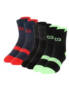 SuperGear Men Pack Of 3 Patterned Cotton Ankle-Length Cycling Socks