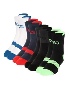 SuperGear Men Pack Of 4 Patterned Cotton Ankle-Length Cycling Socks