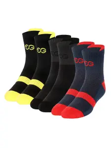 SuperGear Men Pack Of 3 Patterned  Cotton Ankle-Length Cycling Socks
