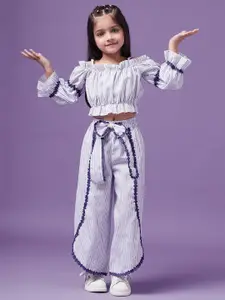 pspeaches Girls Striped Top with Trousers