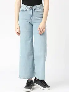 Pepe Jeans Women Flared High-Rise Heavy Fade Cotton Jeans