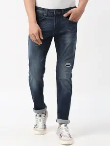 Pepe Jeans Men Slim Fit Low Distress Light Fade Cotton Jeans