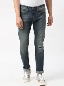 Pepe Jeans Men Slim Fit Low Distress Mid-Rise Heavy Fade Jeans