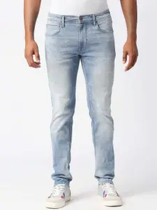 Pepe Jeans Men Tapered Fit Low-Rise Heavy Fade Cotton Jeans