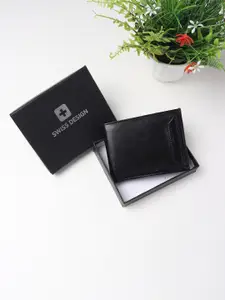 Swiss Design Men Textured Two Fold Wallet