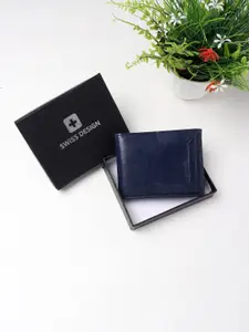 Swiss Design Men Textured Two Fold Wallet