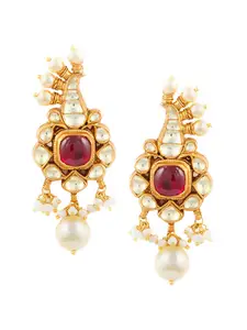 ahilya Gold-Plated Contemporary Drop Earrings